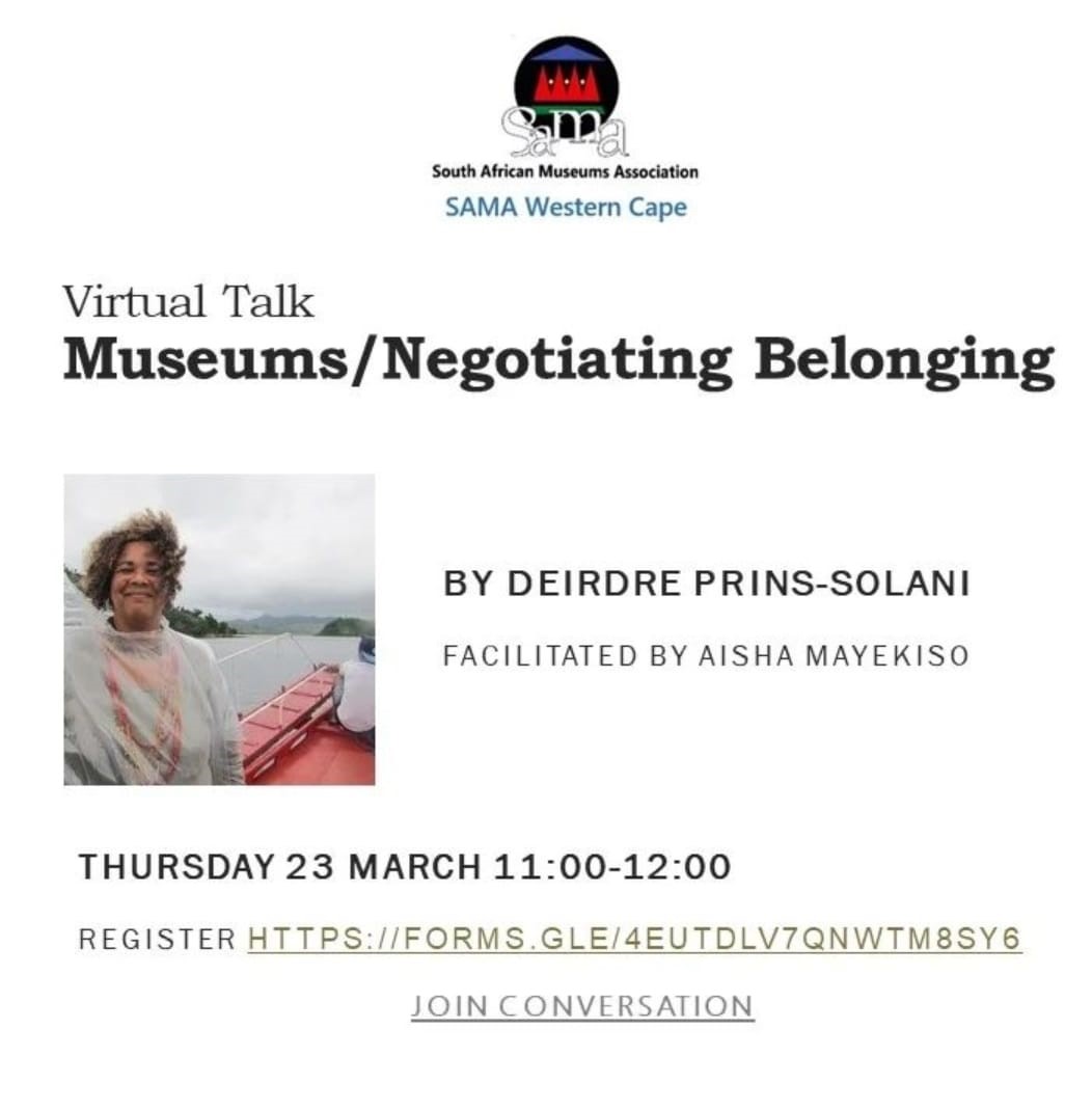 SAMA Western Cape - Virtual Talk Museums/Negotiating Belonging