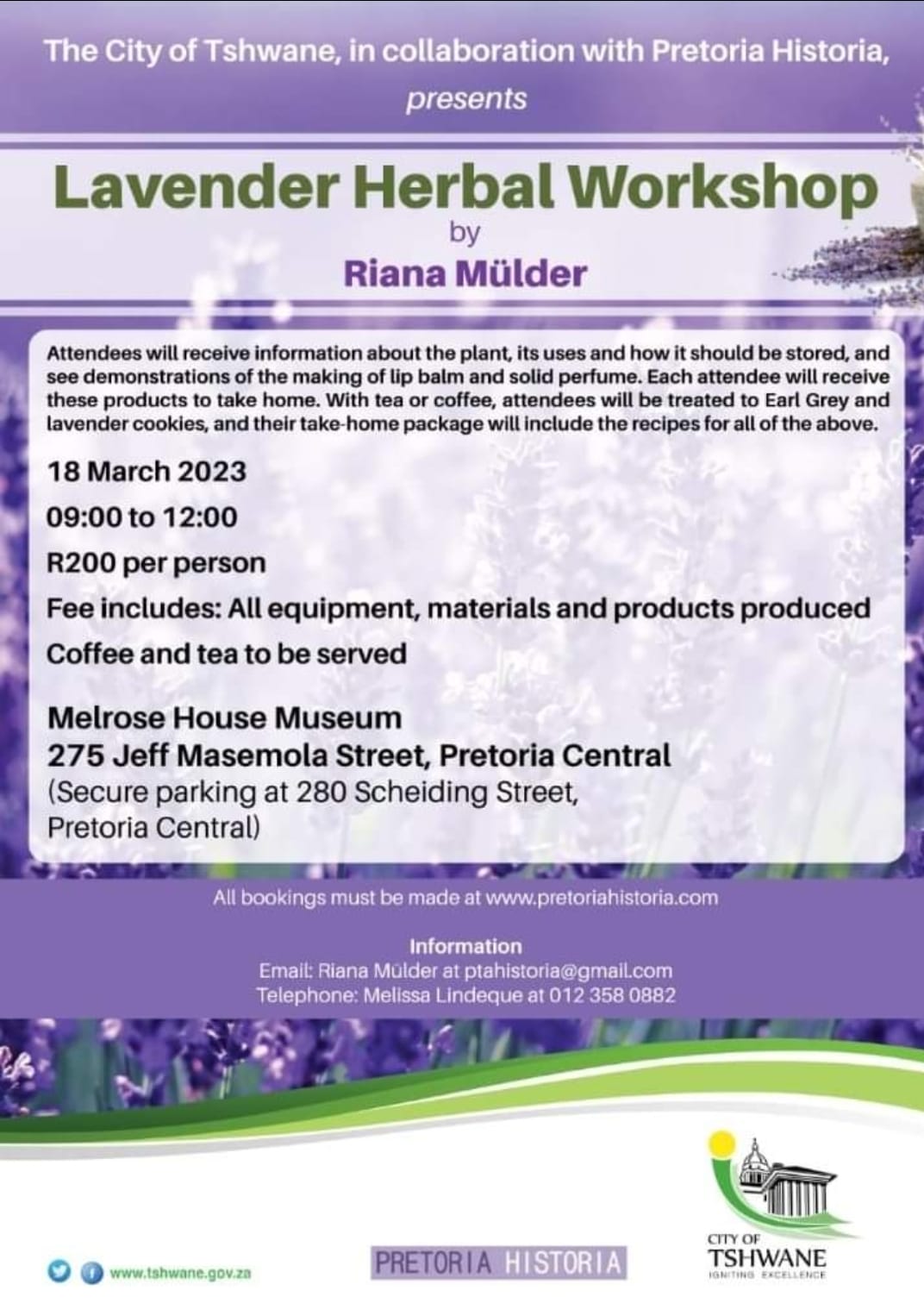 Melrose House Museum: Lavendar Herbal Workshop